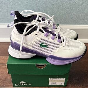 Lacoste Tennis Sneakers Women’s White Purple US 6 EU 37 new
